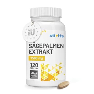 Sägepalme 1500 mg hochdosiert – 120 vegane Tabletten – Serenoa Repens Extrakt 10:1 – Ohne Zusatzstoffe, laborgeprüft, glutenfrei & vegan – Für Männer & Frauen – Hergestellt in der EU