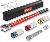 FAMEX 10886-3-RS Drehmomentschlüssel 1/2" (12,5mm) - 30-210 Nm - Schoneinsätze aus Chrom-Molybdän-Stahl - schlagfest - inkl. Verlängerung Adapter - für Auto, Motorrad, Van
