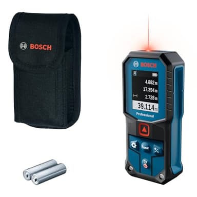 Bosch Professional Laser-Entfernungsmesser GLM 40-31 (IP 65, stoßdämpfendes Gehäuse, 7 Messmodi, automatische Berechnungen für Länge/Fläche/Volumen, helles Farbdisplay, mit Li-Ionen-Akku kompatibel)