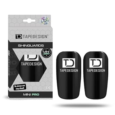 TAPEDESIGN – Schienbeinschoner Mini – Ultraleicht & Flexibel – Individuell anpassbare Shin Pads – Für Kinder & Herren – rutschfest – Mini Schienbeinschoner Fußball, Schwarz