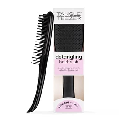 Tangle Teezer Ultimate Detangler Haarbürste – Für Nasses & Trockenes Haar – Entwirrungsbürste für Alle Haartypen – Zweistufige Borsten Reduzieren Haarbruch & Entfernen Knoten – Schwarz