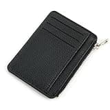 Kleines Portemonnaie für Männer Sehr flaches Mini-PU-Leder Portemonnaie mit Reißverschluss für 6 Karten Minimalistischer Stil, für Bank- und Kreditkarten Münzbeutel Vintage Leder