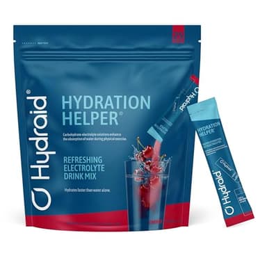 Hydraid Hydration Helper® CHERRY – Elektrolyt Pulver mit 1118mg Elektrolyten zur besseren Wasseraufnahme für Sport & schnelle Erholung – 25 Sticks mit Kirsch-Geschmack