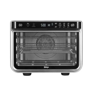 Ninja Foodi 10-in-1 Multifunktions-Ofen, tragbarer Mini-Ofen für Arbeitsflächen, Mehrzweck-Ofen mit 10 Kochfunktionen; Air Fry, Rösten, Grillen, Backen und mehr, Silber/Schwarz DT200EU
