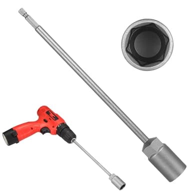 Wohnwagen Kurbel für Akkuschrauber, Wohnmobile und Wohnwagen Akkuschrauber Aufsatz Verlängerung Kurbel mit 19 mm Mutter Länge 25cm, für Kurbelstützen für Wohnmobil Zubehör, 1/4 Zoll Aufsatz