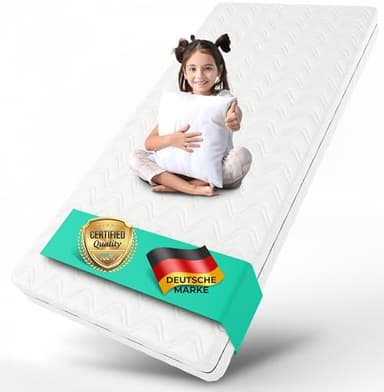 ALAVYA HOME® Babymatratze 70x140 cm ohne Spannbettlaken 10 cm hoch I CertiPUR zertifizierter Kaltschaum mit waschbarem Bezug I Hochwertige Matratze für Babybett Kindermatratze 140x70 I Made in Europe