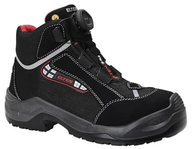 ELTEN Sicherheitsschuhe SANDER BOA ESD S3, Herren, Textil, Aluminiumkappe (leichter als Stahlkappe), leicht, sportlich, Schwarz/Rot, Größe: 43