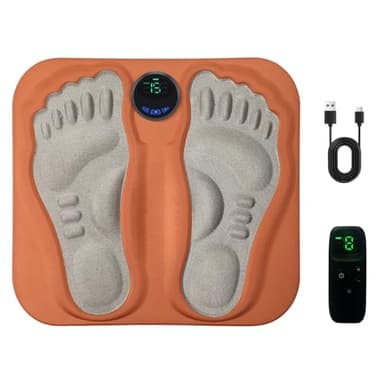 EMS Fußmassagegerät, Kabelloses Fussmassagegerät Elektrisch mit Fernbedienung 6 Modi 15 Intensitäten, Tragbares Fußmassage-gerät für Schmerzlinderung Muskelentspannung Durchblutungsförderung