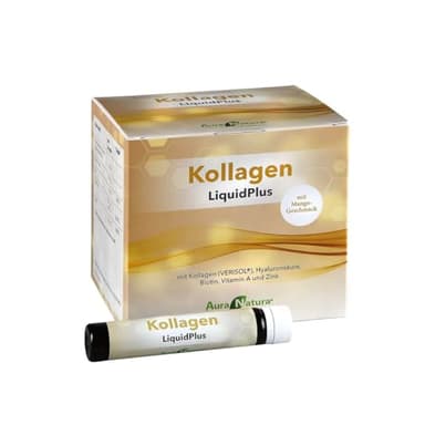 Aura Natura® Kollagen Trinkampullen, Verisol Kollagen Peptiden Typ 1, 3 mit Hyaluronsäure, Zink, Vitamin A, Biotin für Haut, Haare, Nägel, Knochen & Gelenke | 30 trinkfertige Ampullen, Mango Geschmack