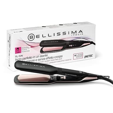Bellissima XL ION, Haarglätter, breites Glätteisen, Ionisator, konstante Hitze, Keramik- und Keratinbeschichtung, 5 Temperaturen von 150 bis 230°C, Schnellaufheizung, 1.8 m Kabel