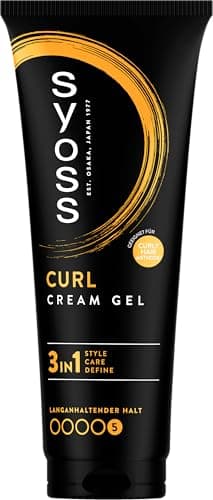 Syoss Curl Cream Gel (250 ml), Anti-Frizz Locken Gel für perfekt definierte Locken & Wellen ohne sichtbare Rückstände, Locken Creme mit Vitamin-Komplex für eine gestärkte Haarstruktur
