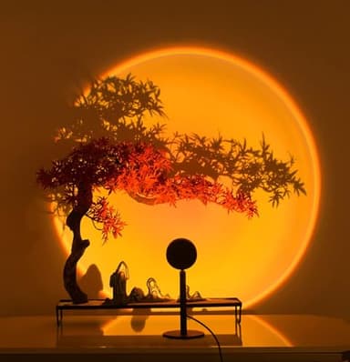 GY Sunset Lampe, 4 Farben, Sonnenuntergangslampe, USB-Port, Sonnenuntergangsprojektion, Licht, 180 ° drehbar, Selfie-Lampe, ideal für Fotos, Partys und die Dekoration des Zimmers