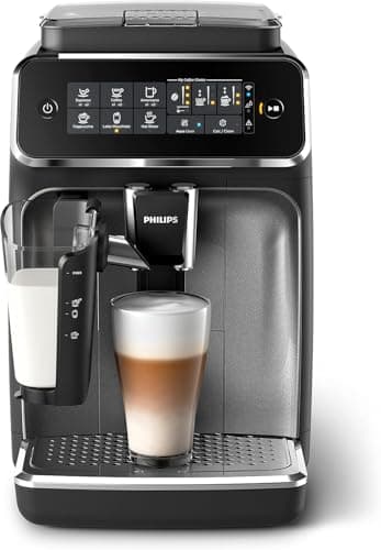 Philips Series 3200 Kaffeevollautomat – WLAN-Konnektivität, LatteGo Milchsystem, 5 Kaffeespezialitäten, Mit App-Steuerung, Intuitives Touchdisplay, Silber (EP3546/70)
