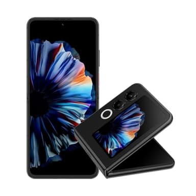 nubia ZTE Flip 2 5G Smartphone klappbar mit AI, 8GB+256GB, 6,9 Zoll FHD+ AMOLED Display, 120Hz FHD+ AMOLED Display, 50MP Kamera, 4325mAh Akku, 33W Schnellladung, Android 14, inkl.Case, Schwarz