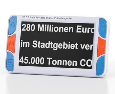 Tragbare 5 Zoll HD Digitale Lupe für Sehschwäche, Elektronische Leselupe | 3x-48x Digital Zoom | 26 Farbmodi & HDMI-Ausgang
