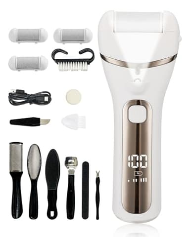 Hornhautentferner Elektrisch, Hornhaut Entfernen Fuß Elektrisch, Hornhauthobel Elektrisch füße mit 3 Gear & 3 Ersatzrollen, IPX7 Wasserdichte Callus Remover für Rissige Fersen