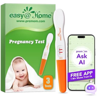 Easy@Home 3 x Schwangerschaftstest Frühtest 10 mIU/ml - Ultra Empfindlicher Frühschwangerschaftstest, HCG Pregnancy Test Hochpräzise, Schwangerschaft bestimmen(3 HCG Test)