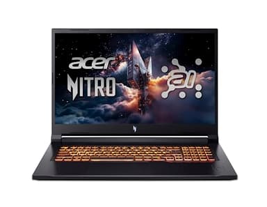 acer Nitro V 17 AI (ANV17-41-R0BS) Gaming Laptop, 17" FHD IPS 144Hz Display, AMD Ryzen 7 260, 16 GB RAM, 1 TB SSD, NVIDIA GeForce RTX 5060, Windows 11, QWERTZ Tastatur, schwarz