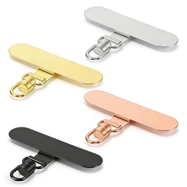 4 Stück Handy Band zum Umhängen,Handykette Halterung Handykette Pads Lanyard Handy Lanyard Patch Pad 360 Grad Drehbar Handykettenhalter Edelstahl Handyclip für die Meisten Smartphones Accessories