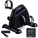 Sportneer Pedaltrainer für Senioren,Mini Heimtrainer mit LCD-Display, Fitnessgeräte für Zuhause – Tischfahrrad, Ergometer Senioren, Arm- und Beintrainer für Senioren mit Anti-Rutsch-Matte (Schwarz)