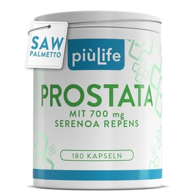 Prostata Komplex Kapseln – Saw Palmetto 700 mg Sägepalmenextrakt mit Pygeum Africanum, Brennnessel & Cranberry – Pflanzliches Ergänzungsmittel für Männer, 2x täglich, 180 Kapseln