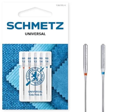 SCHMETZ | 5 Nähmaschinennadeln | Universal | 130/705 H | Nadeldicke 80/12-90/14 | auf jeder gängigen Haushaltsnähmaschine einsetzbar