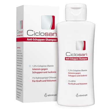 Ciclosan Anti-Schuppen-Shampoo, intensiv wirksam mit Antischuppenwirkstoff Ciclopirox-Olamin + HPCH, bekämpft hartnäckige Schuppen, Rötungen und Juckreiz, 100 ml