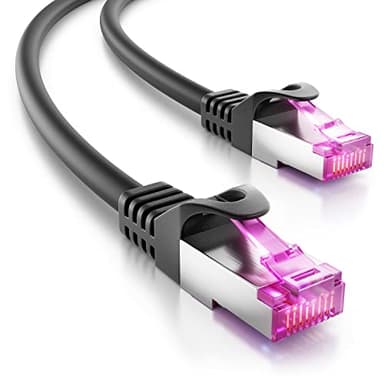 deleyCON 20m CAT7 Outdoor Netzwerkkabel für Außenbereich (10 Gbit/s, S/FTP Schirmung, Kupfer) RJ45 Stecker Ethernet LAN Patchkabel - Witterungsbeständig - für Kameras, PoE, Camping uvm.
