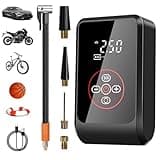 LOVPIS Tragbarer Luftkompressor, 4000mAh Fahrradpumpe Elektrisch, Elektrischer Kompressor Fahrradpumpe 150PSI Luftpumpe mit Manometer für Auto Fahrrad Motorrad Bälle
