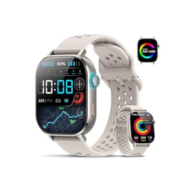 Militär Smartwatch Herren mit GPS, 2.06'' AMOLED Display Smart Watch mit Telefonfunktion, Fitnessuhr für Outdoor, Herzfrequenz, Schlafmonitor, 130+Sportmodi , 5ATM Wasserdicht Sportuhr für Android iOS