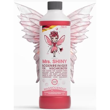 Mrs. SHINY - Wischroboter Reinigungsmittel mit Magnolienduft - streifenfreie Sauberkeit & schnelles Trocknen - Bodenreiniger Wischroboter - Kompatibel mit allen Saugwischern - 750ml