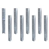 Wickey SolidLock Winkelanker aus feuerverzinktem Stahl für Spieltürme, Schaukeln, Stelzenhäuser - 8er-Set Anker inklusive Schrauben - Bodenanker, Erdanker 500x45x45 mm