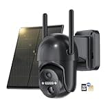 NUASI 4G LTE Überwachungskamera Aussen Akku mit SIM Karte & 32GB Karte, 2K Kabellos Solar PTZ IP Kamera Outdoor, Farb-Nachtsicht, 355°/100° Schwenkbar, PIR Erkennung, 2-Wege-Audio, IP66 Wasserdicht