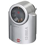 Brennenstuhl Primera-Line Steckdosenadapter mit Überspannungsschutz (Adapter als Blitzschutz für Elektrogeräte) silber,schwarz