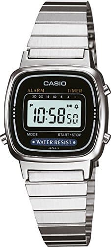 Casio Damen Digital mit Edelstahl Armbanduhr LA670W