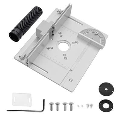 3-teiliges Set Frästisch Einlegeplatte, Aluminium Frästisch für Oberfräse mit Halterung Fasenmoment, Tischfräse Einlegeplatte, Einlegeplatte Oberfräse für Oberfräse Fasenfräsen