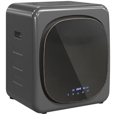 HOMCOM Mini Wäschetrockner mit 6 Programm LED-Touchscreen 4 kg bis zu 60℃, 800W Freistehend Wandmontierbar Ablufttrockner mit Überhitzungsschutz Ablufttrockner für Kleidung Grau