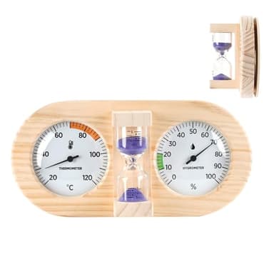 Luftfeuchtigkeitsmesser | 15-minütige Countdown Feuchtigkeitsmesser Für Feuchtigkeit,Wandmontiertes Hygrometer Mit Holzrahmen,Für Innen Garage Arbeitsplatz Schlafzimmer Wohnmobile