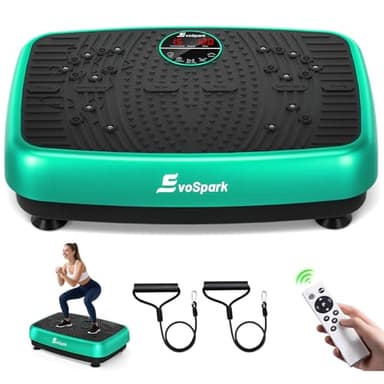 Vibrationsplatte, EvoSpark Vibrationsplatte Testsieger 2025 Verbesserte mit Doppelmotoren für Abnehmen, Ganzkörpertraining - Massagegerät, 450 LBS Power Vibration Plate für Home Workout(Grün)