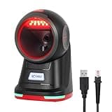 OBZ Desktop Barcode Scanner 1D 2D, Omnidirektionaler QR Code Scanner Hands-Free USB-Kabelgebundener Barcode-Leser mit Hochauflösendem Megapixel-Sensor für den Einzelhandel POS, Mobile Payment
