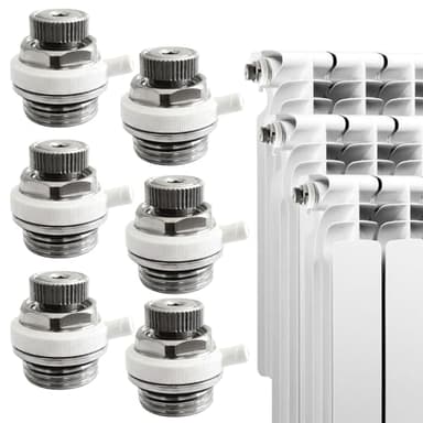 6 Stück Automatisches Entlüftungsventil 1/2 Zoll, Heizkörper Entlüftungsventil, Automatischer Heizkörperentlüfter Mit Rückschlagventil, Automatische Heizkörperentlüfter Für Heizungsanlagen
