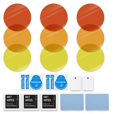 Lampenfolie Farbfolie für LED Lampen Selbstklebend - LED Folie Warmweiß Selbstklebend, Farbfilter Folie, Farbfolien Gel Ø 4CM Lichteffekt Folie, 3 warmweiße Filter, Lichtkorrektur Für Wohnraum, 9 STK