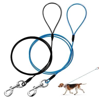 Mi Metty Kausichere Hundeleine, 6FT Bissfeste Hundeleine für große Hunde Bis zu 250lbs,Retrieverleine mit Bequemen Gepolsterten Griff (Schwarz+Blau)