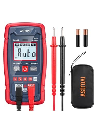 AstroAI Multimeter voltmeter 4000 Counts, Smart Messmodus, Digital Voltmeter mit automatischer Bereichswahl, Schnelle präzise Messung von Gleichspannung, Wechselspannung, Widerstand, Durchgang, NCV