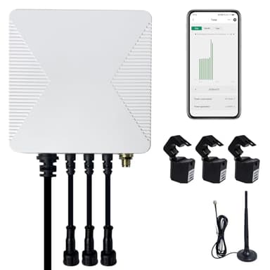 OWON Tuya Smart Home 3 Phasen WLAN Energiemonitor, 1 oder3Phasen bidirektionaler Leistungsmesser mit 3 x 80A Klemme, Solar/Netzmessung, Echtzeit Stromzähler