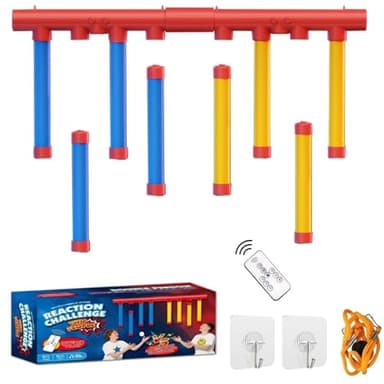 Whatsko 2025 Upgrade Reaktionstraining Spielzeug, Reflex Drop Sticks Challenge Game,Zwei-Personen-Spiel Reaktionsspiel Catching Sticks Game, 3 einstellbare Geschwindigkeitsmodi mit Fernbedienung