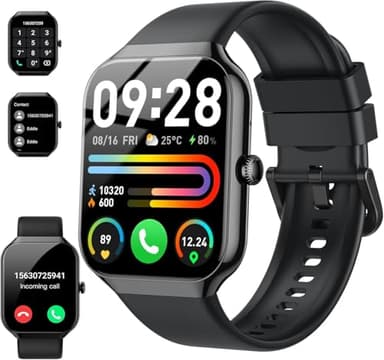 Motast 2025 Smartwatch Damen Herren,1,96" Smart Watch, Telefonfunktion,115+ Sportmodi Schrittzähler Armbanduhr, Herzfrequenz/SpO2/Schlafmonitor Fitnessuhr, IP68 Wasserdicht Sportuhr (A-Schwarz)