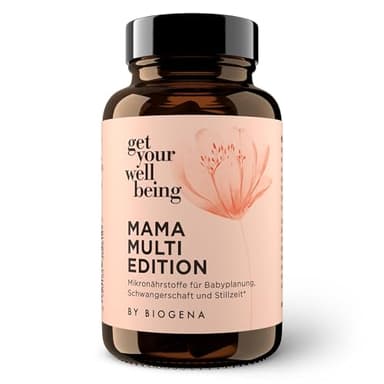 get your wellbeing by BIOGENA - Mama Multi Multivitamin-Mikronährstoff-Komplex vegan - Für Kinderwunsch, Schwangerschaft & Stillzeit – Mit Spurenelementen, Vitaminen & Mineralstoffen – 60 Kapseln