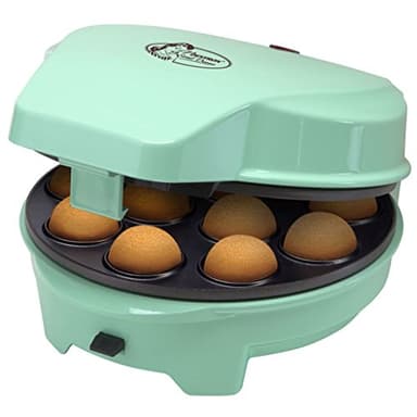 Bestron 3-in-1 Waffeleisen, Waffeleisen mit 3 auswechselbaren Backplatten: Waffel-, Donut- und Cake Pop, inkl. Backampel & Antihaftbeschichtung, 700 Watt, Farbe: Mint