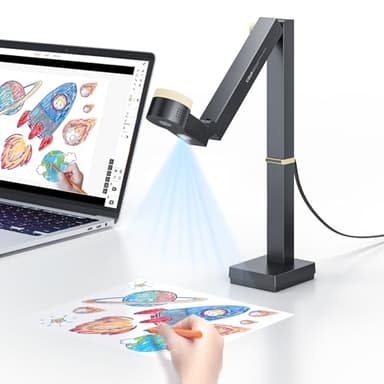 CZUR Fancy S Pro 4K USB-Dokumentenkamera & 12MP Webcam mit LED-Licht und Mikrofon, bis zu 60 fps, Autofokus, für Fernunterricht, Live-Streaming, Webkonferenz, für Mac und Windows